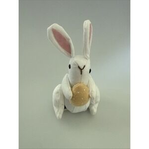 2026 Target Spritz White Easter Bunny with Egg Fabric Figurine